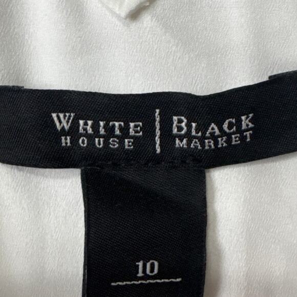 WHBM Midi Dress Embroidered Gypsy White Size 10 NWT Sophisticated Elevated Style - Picture 6 of 9